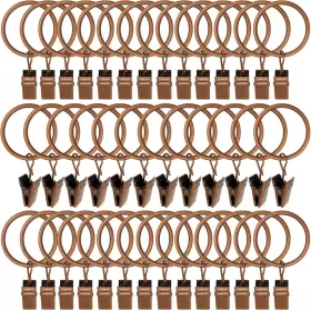 Amzseven 194467098516 40 Pack Metal Curtain Rings With Clips Decorative Window Hangers Dra