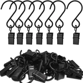 Amzseven 194467276600 Stainless Steel S Hooks Curtain Clips 50 Pack Hanging Party Lights C