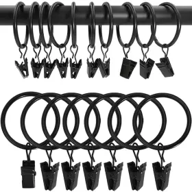 Amzseven 194467449370 100 Pack Metal Curtain Rings With Clips Drapery Hooks Decora