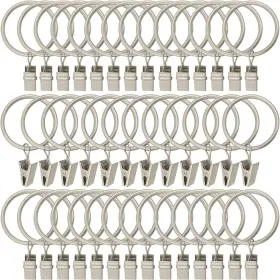 Amzseven 194467449417 40 Pack Metal Curtain Rings With Clips Drapery Hooks Decorative Curta