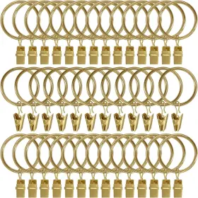 Amzseven 194467449424 40 Pack Metal Curtain Rings With Clips Drapery Hooks Decorative