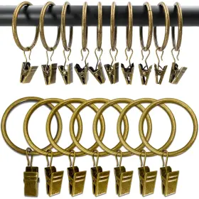 Amzseven 194467449431 100 Pack Metal Curtain Rings With Clips Drapery Hooks Decora