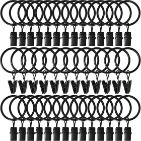 Amzseven 194467449493 40 Pack Curtain Rings With Clips Drapery Hangers