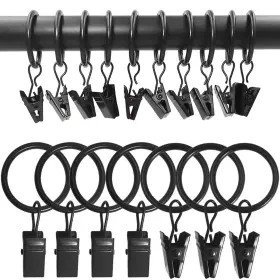 Amzseven 194467449547 100 Pack Metal Curtain Rings With Clips Drapery Drapes 1