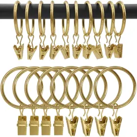 Amzseven 194467449578 100 Pack Metal Curtain Rings With Clips Drapery Hooks Decorative Curt
