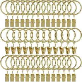 Amzseven 194467449615 40 Pack Curtain Rings With Clips Drapery Hangers Drapes 1.26 Inch