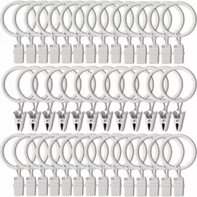 Amzseven 194467449639 40 Pack Curtain Rings With Clips Drapery Hangers Drapes Ri