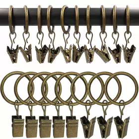 Amzseven 194467449677 100 Pack Metal Curtain Rings With Clips Hangers