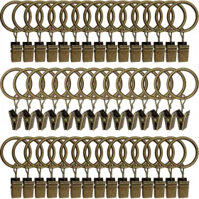 Amzseven 194467449684 44 Pack Metal Curtain Rings W Clips Hangers Drapery With Bronze