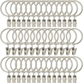 Amzseven 313094272230 40 Pack Metal Curtain Rings With Clips Drapery Hooks Decorative