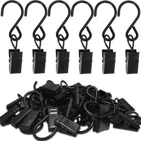 Amzseven 445017392343 Stainless Steel S Hooks Curtain Clips 50 Pack Hanging Party Lights Hanger