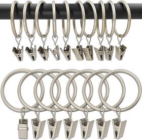 Amzseven 445033693615 100 Pack Metal Curtain Rings With Clips Drapery Hooks Decorative