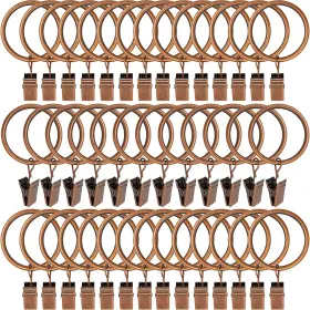 Amzseven 445034618655 40 Pack Metal Curtain Rings With Clips Decorative Window Hange