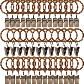 Amzseven 445041083040 44 Pack Metal Curtain Rings With Clips Hangers Drapery Bronze