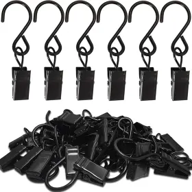 Amzseven 445046136123 Stainless Steel S Hooks Curtain Clips 50 Pack Hanging Party Lights Cli