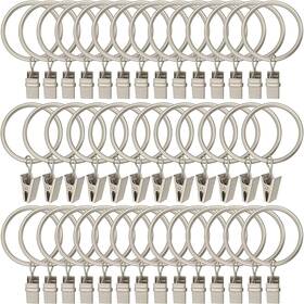 Amzseven 744110176940 40 Pack Metal Curtain Rings With Clips Drapery Hooks Decorative