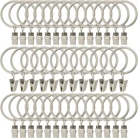 Amzseven 744110176940 40 Pack Metal Curtain Rings With Clips Drapery Hooks Decorative