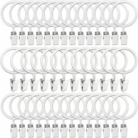 Clips-02 Amzseven 40 Pack Curtain Rings With Clips Drapery Hangers