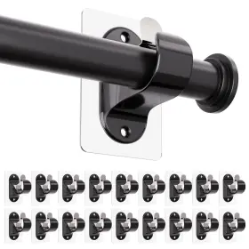 Slzj-18p Andgoo 18 Pack No Drill Curtain Rod Brackets Renter Friendly Self Adhesive C