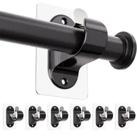 Slzj-6p Andgoo 6 Pack No Drill Curtain Rod Brackets Renter Friendly Self Adhesive Cu
