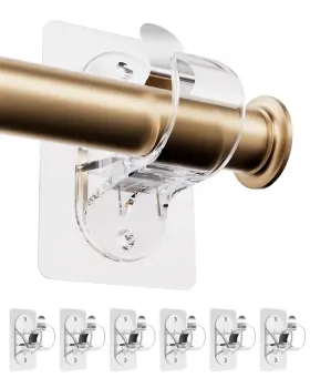 Slzj0301 Andgoo 6 Pack No Drill Curtain Rod Brackets Renter Friendly Adhesive Curta Inch
