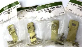 D5361p Angevine Vintage Lot Of 4 Cafe Rod Brackets Brass Finish 1 1/2 Inch Model New