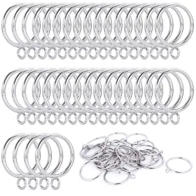 Anjuu 286789873317 36 Pack 38mm Inner Diameter Metal Curtain Drape Sliding Eyelet Rings Silver Tone