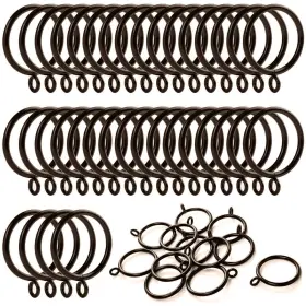 Anjuu 764938836437 36 Pack 38mm Inner Diameter Metal Curtain Drape Sliding Eyelet Rings Cocoa Tone