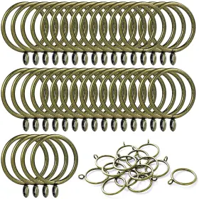 Anjuu 890730154760 36 Pack 38mm Inner Diameter Metal Curtain Drape Sliding Eyelet Rings Antique Bro