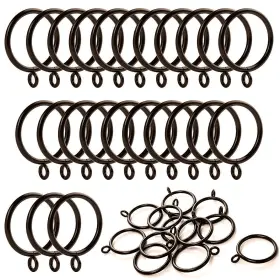 Anjuu 890730161485 24 Pack 38mm Inner Diameter Metal Curtain Drape Sliding Eyelet Rings Cocoa Tone