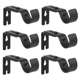 Pol217777as Anndason Heavy Duty Adjustable Curtain Rod Brackets Holders For 1 Inch Black Colo