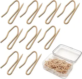 Anngo 445043868836 60 Pack Curtain Pins Hooks Pleat Stainless Steel Pin-on Hoo