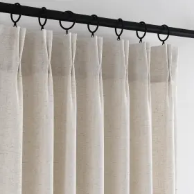 Anroduo 102 160 02 Pinch Pleated Linen Curtains 63 Inch Length 2 Panels With Hooks Memory Tra