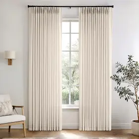 Anroduo 102 274 06 Memory Trained Pinch Pleated Curtains 108 Inches Long Viral Linen Plea