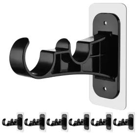 Banhuan6-b Antimbee 6 Pack No Drill Double Curtain Rod Bracket Adhesive Drilling Cur