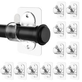 Antimbee Tpzj812 12 Pack Transparent Curtain Rod Bracket No Drilling Adhesive Curtai