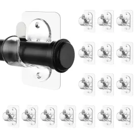 Tpzj813 Antimbee 16 Pack Transparent Curtain Rod Bracket No Drilling Adhesive Curtai