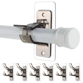 Zsz706 Antimbee 6-pack No Drill Needed Curtain Rod Holders Brackets Self Adhesive Rods Holde