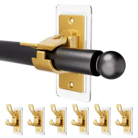 Zszt912 Antimbee 6pcs Self Adhesive Curtain Rod Bracket No Drilling Hold