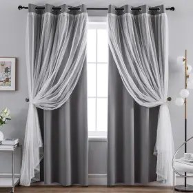 B09y91d8v5 Anytime Ca Home Curtains Blackout And Sheer Layered Solid Window Curtain Panel P