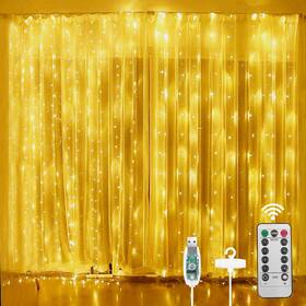 Aomig Am7-usb-nbcld-fba Fairy Curtain Lights 300 Led Warm White Window String Light 8 M