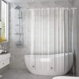 030-clear-7286 Aoohome Extra Long Clear Shower Curtain Liner 8 Gauge Eva Heavy Duty Classic