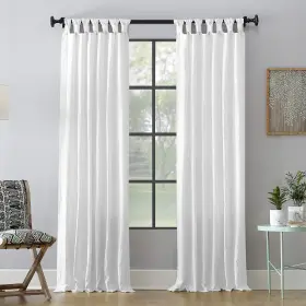 54874 Archaeo Washed Cotton Twist Tab Curtain 52 Inch X 84 White