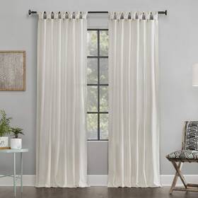 Archaeo 56535 Washed Cotton Twist Tab Curtain 52 Inch X 84 Cream