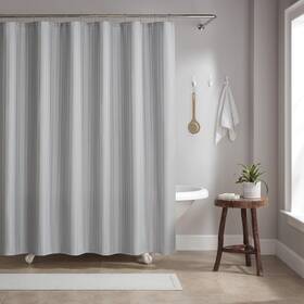 Arkwright Llc 764950220429 Bathroom Shower Curtain Set - Stainless 12 Metal Hooks Modern Dama