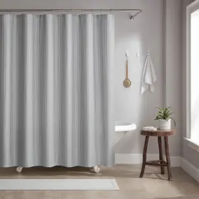 Arkwright Llc 764950220429 Bathroom Shower Curtain Set - Stainless 12 Metal Hooks Modern Dama