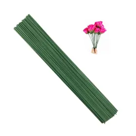 4336861657 Arlai Pack Of 50 Diameter 2mm Dark Green Paper Wrapped Floral Stem Wire 16 I