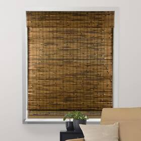 Arlo Blinds 04cbn300600 Sheer Bamboo Roman Shades With Valance - 30 Inch W X 60 H Java Deep