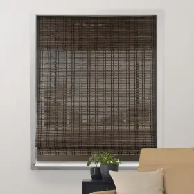 04cbr340740 Arlo Blinds Sheer Bamboo Roman Shades With Valance - 34 Inch W X 74 H Dali Walnut
