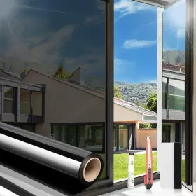 6460-b Arthome Wall Decor 23.6 Inch X 15.1 Feet Black Silver One Way Window Privacy Film Dayti